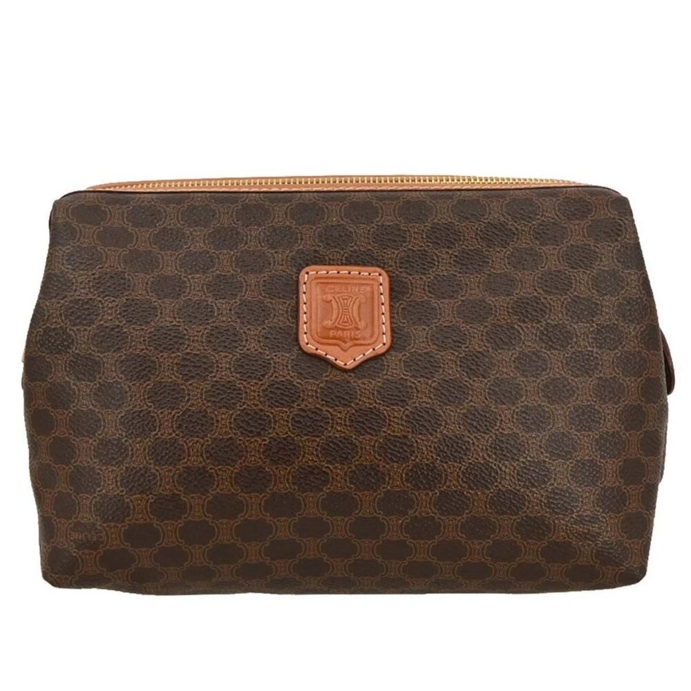 Celine Brown Macadam Clutch Bag